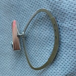 Vintage Anson Adjustable Tie Holder Ring with Clip, Silver Tone